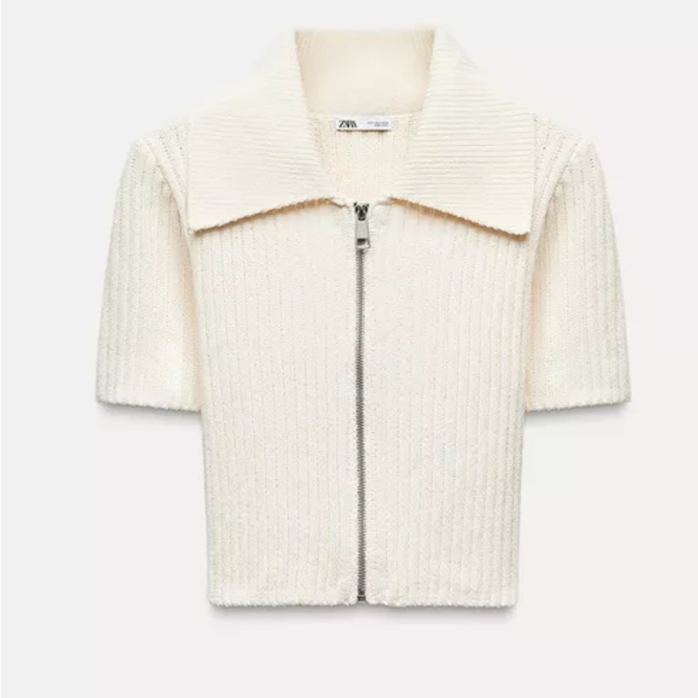 Zara Chenille Top Zip-Up Sweater